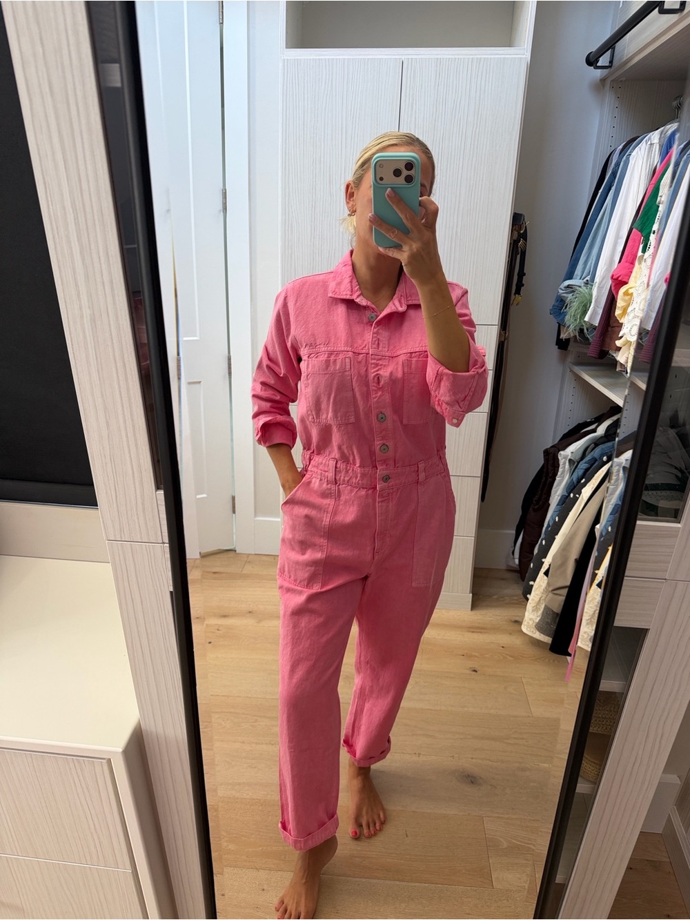 Old Navy Pink Denim Women's Jumpsuit Overalls